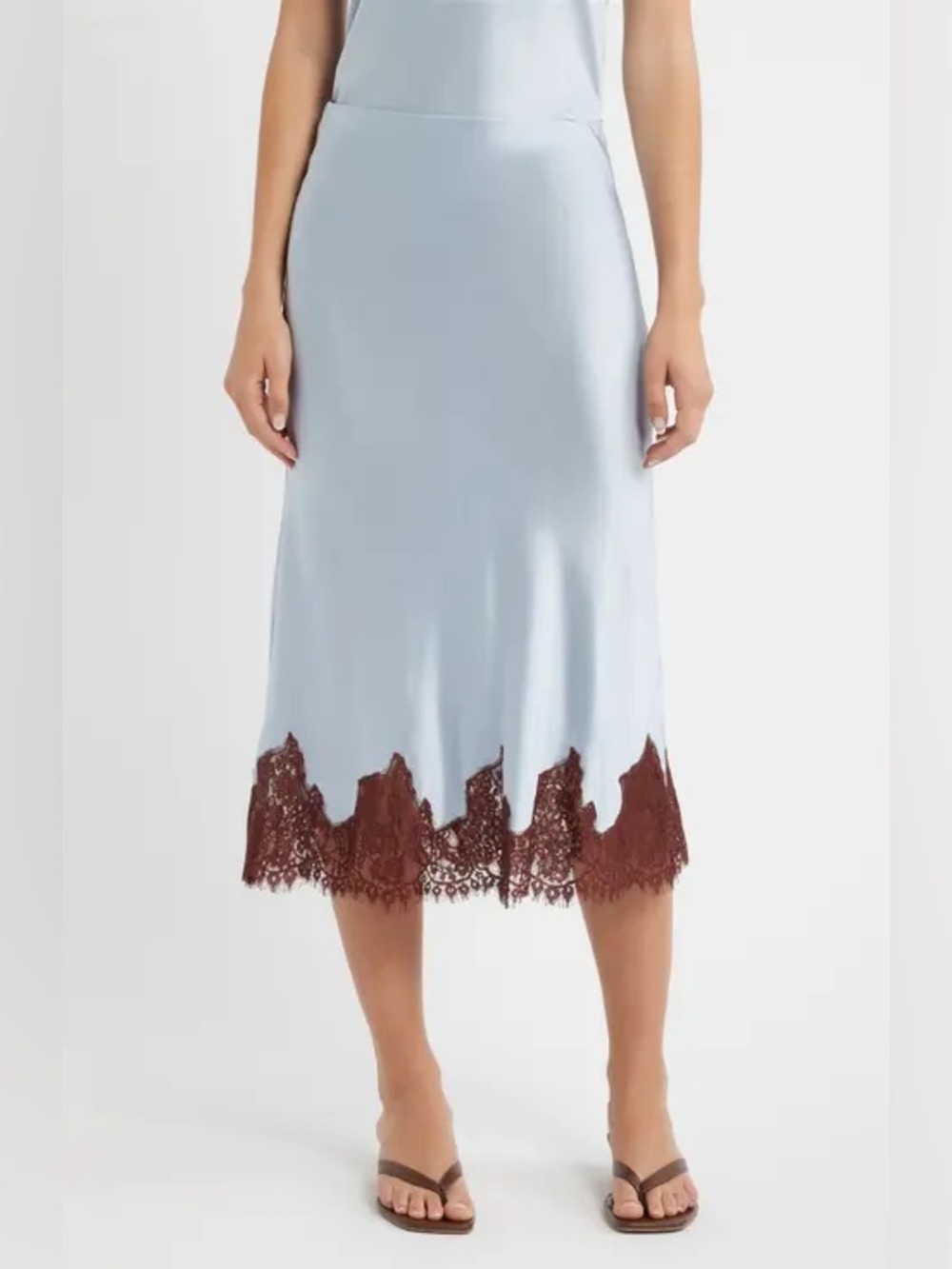 Reformation Carolina Silk Skirt in Mineral S